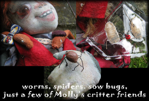 Molly ghost doll with bug friends